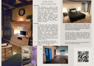 Brochure Les Gîtes de Leïloo et Aïdan descriptions des gîtes